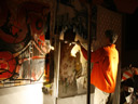 nick with wall of paintings
